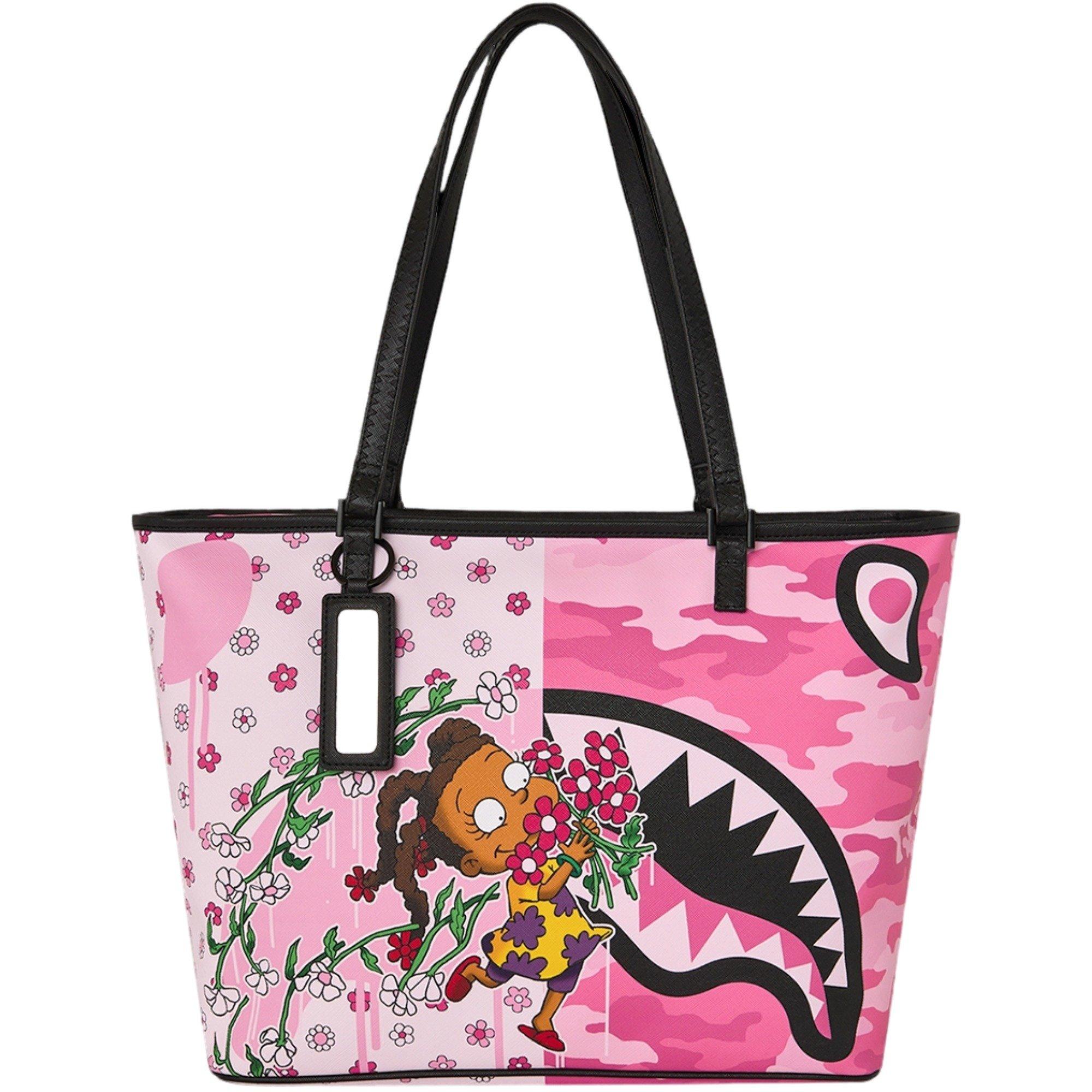 Sprayground Rugrats Susie Flowers Tote Beach Bag - PINK